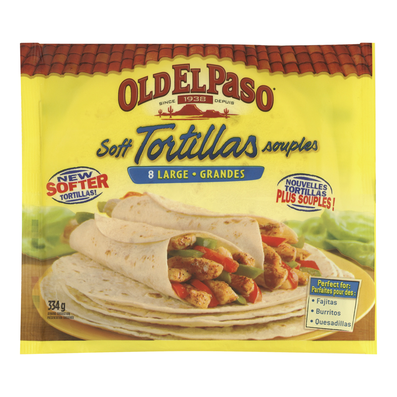 Old El Paso Flour Tortillas Large (18-334 g) (jit) - Pantree Food Service