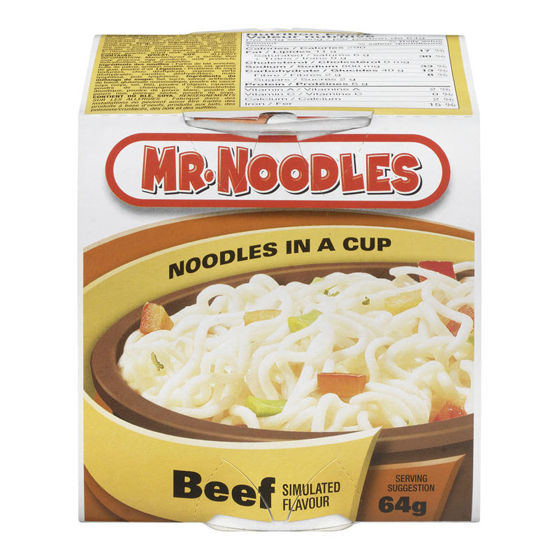 Mr. Noodle Soup Cup Beef (12-64 g) (jit) - Pantree Food Service