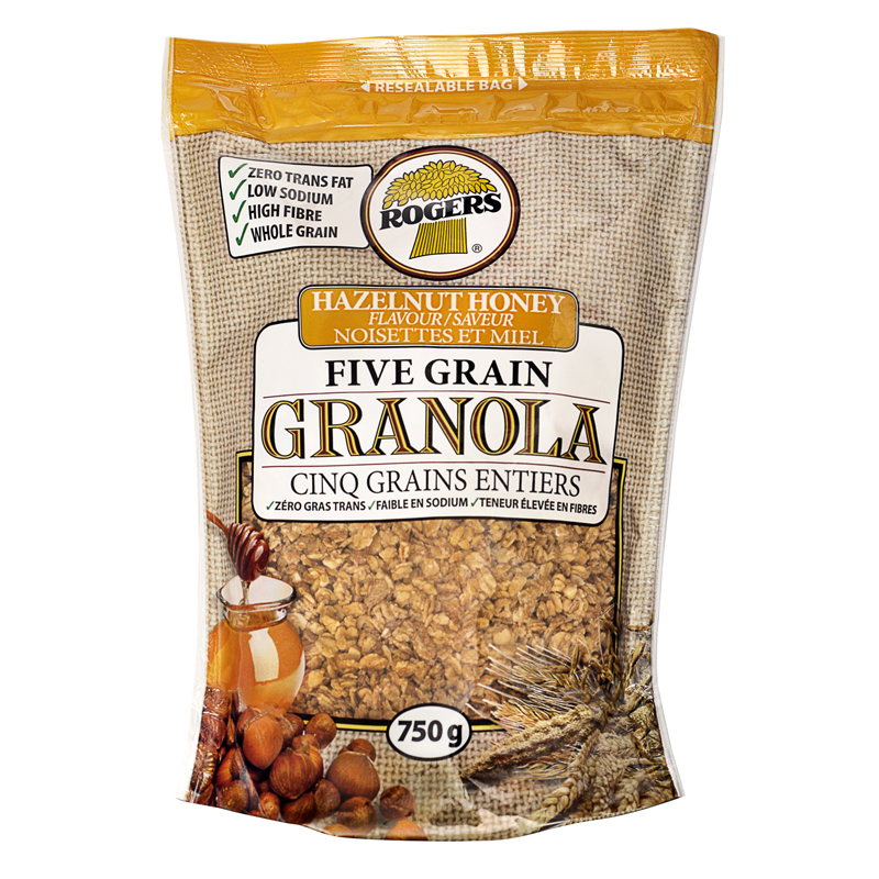 Rogers Five Grain Hazelnut Honey Granola (12x750g) (jit) - Pantree Food Service