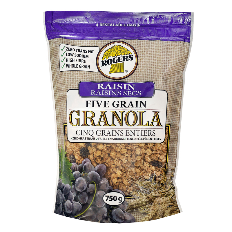 Rogers 5 Grain Granola With Raisins (12-750 g) (jit) - Pantree Food Service