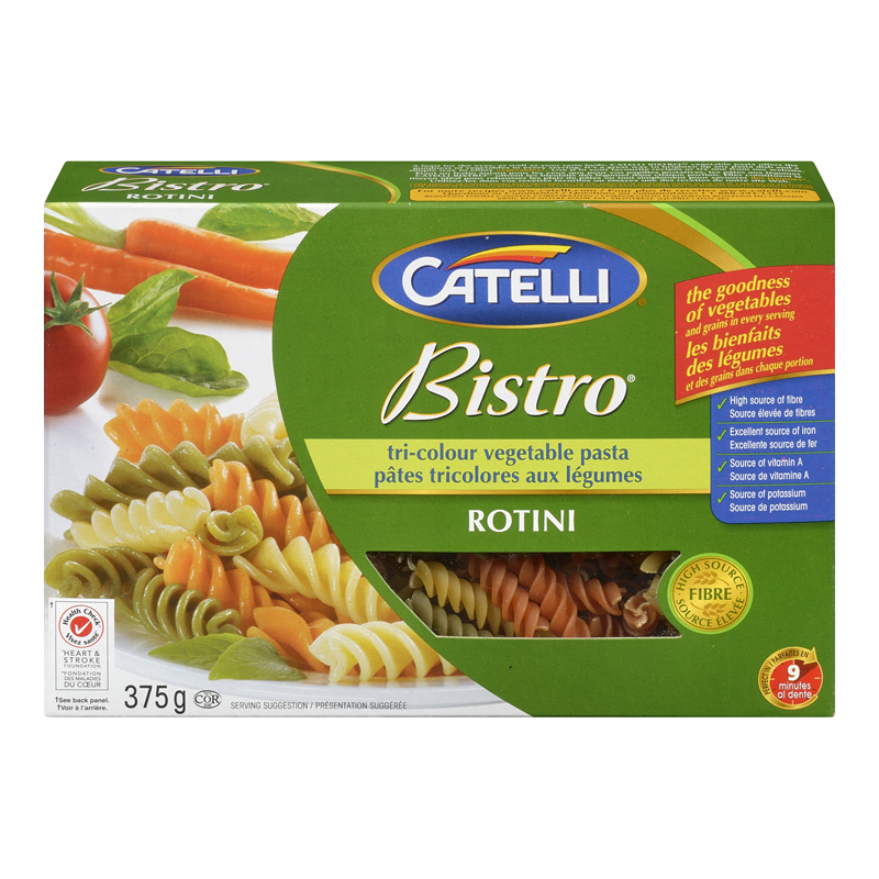 Catelli Bistro Tri Color Rotini (12-375 g) (jit) - Pantree Food Service