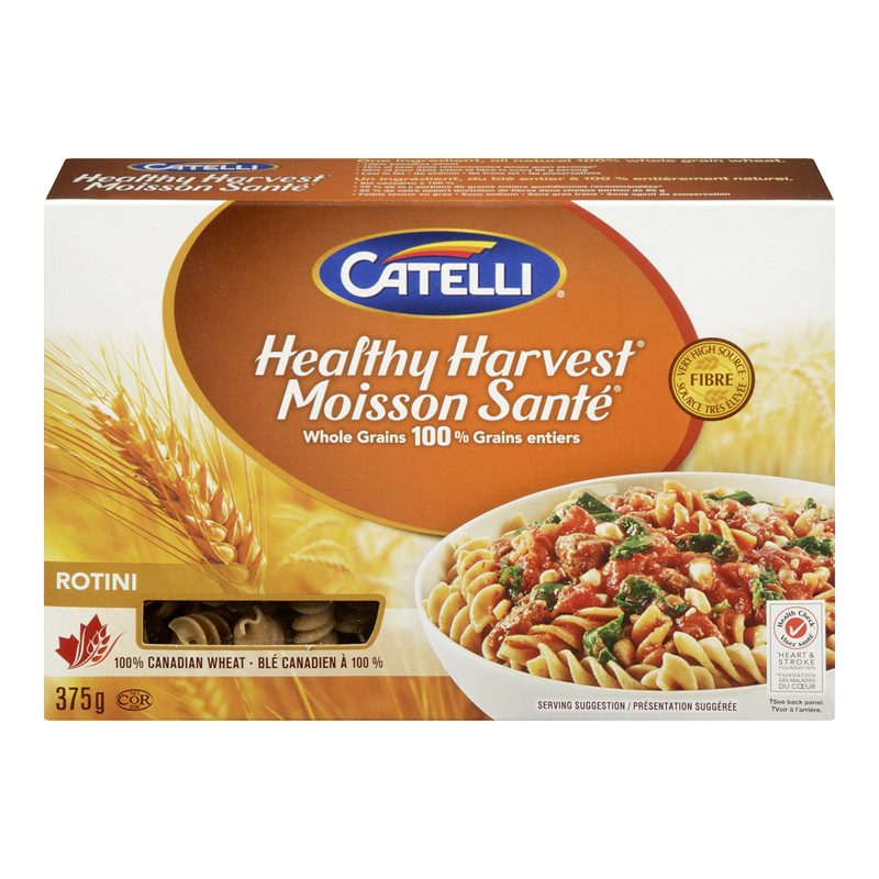 Catelli Healthy Harvest Rotini Whole Wheat (12-375 g) (jit) - Pantree Food Service