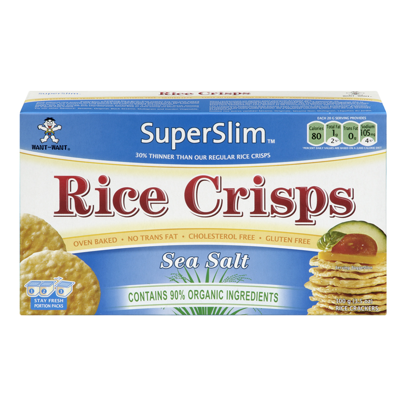 Super Slim Rice Crisps - Sea Salt (Gluten Free) (12 - 100g) (jit) - Pantree Food Service