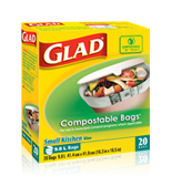 Glad Compostable Bags - Small (12-20 Bags (9.8 L - 41.4 cm X 41.9 Cm)) (jit) - Pantree Food Service