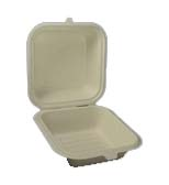 6'' Square Bagasse Burger Box (500 Per Case) - Pantree Food Service