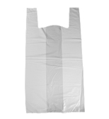 White Plastic T-shirt Bags S4 11x7x21" (1000 Per Case) - Pantree Food Service