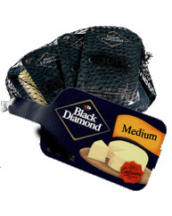 Black Diamond Medium Cheddar Cheese Portion Packs (100x21g) (85625) - Pantree Food Service