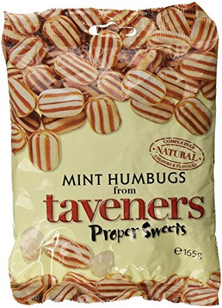 Taveners Bags Mint Humbugs (Product of The U.K.) (12-156 g) (jit) - Pantree Food Service