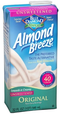 Blue Diamond Shelf-Stable Unsweetened Almond Breeze (Gluten Free, Peanut Free, Non-GMO, Kosher, Vegan) (12-946 mL) - Pantree Food Service
