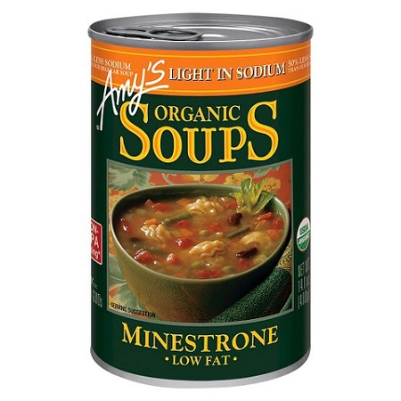 Amy's Low Sodium Minestrone Soup (Organic, Kosher, Peanut Free) (12-398 mL) (jit) - Pantree Food Service