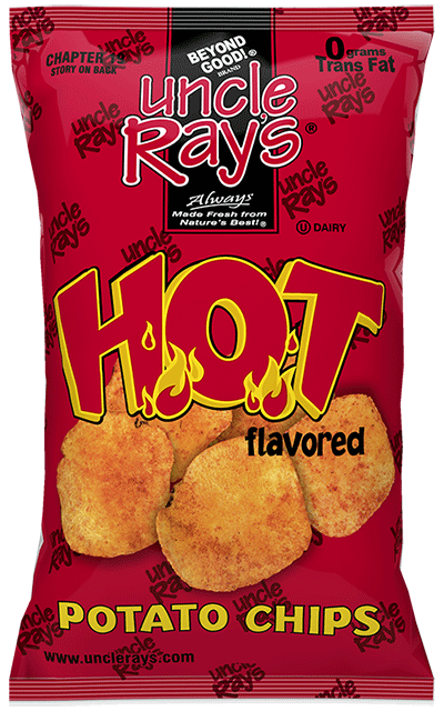 Uncle Ray's Potato Chips Hot (Gluten , Kosher) (10-150 g) (jit) - Pantree Food Service