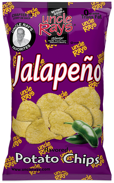 Uncle Ray's Potato Chips Jalapeno (Gluten , Kosher) (10-130 g) (jit) - Pantree Food Service