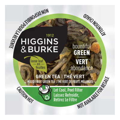 Higgins & Burke -  Keurig - Loose Leaf Tea - Bountiful Green (24 pack) (jit) - Pantree Food Service