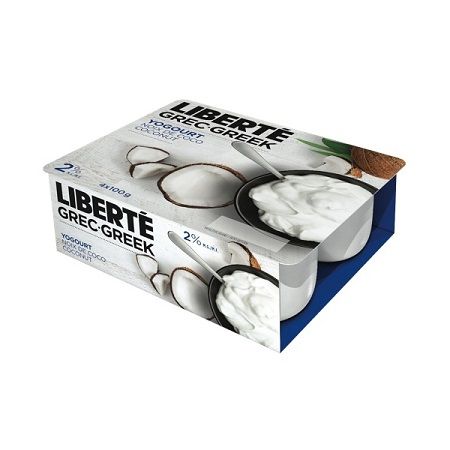 Liberte Greek Yogurt 2% Coconut (24-100 g) (jit) - Pantree Food Service