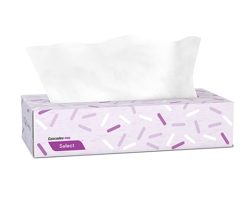 Cascades Pro Select 2 Ply Facial Tissue  F950  - 100 % Recycled. Green Seal Certified (30-100 Sheets) (jit) - Pantree Food Service
