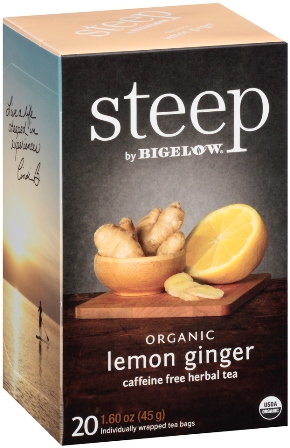 Bigelow Steep Organic Lemon Ginger (6-20's) (jit) - Pantree Food Service
