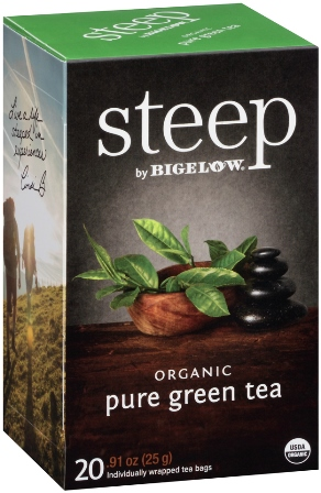 Bigelow Steep Organic Tea Pure Green (6-20's) (jit) - Pantree Food Service