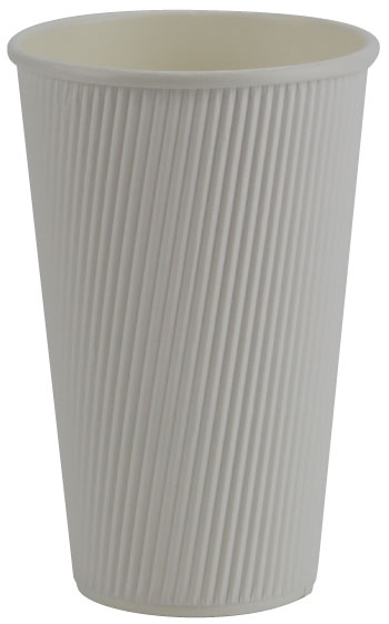 Pronto 16oz White Hot Ripple Paper Cup (500 Per Case) (jit) - Pantree Food Service