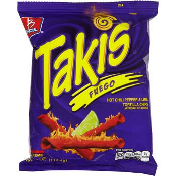 Barcel Takis Tortilla Chips Fuego Hot Chili Pepper & Lime (18 x 90 g) (jit) - Pantree Food Service