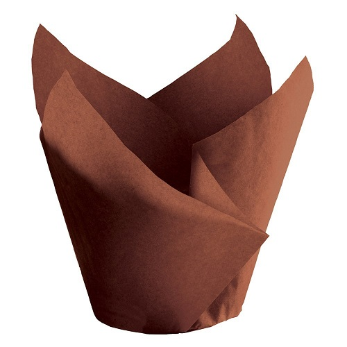 Baking Cup Tulip Chocolate (2 x 6.75 x 6.75") - Special Order (1000 Per Case) (jit) - Pantree Food Service