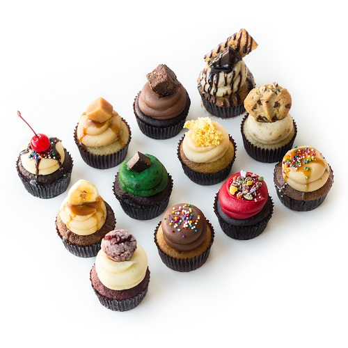 Sullivan & Bleeker Baking Co. Dirty Dozen Mini Cupcakes - 5 Day Shelf Life (Nut Free) (12 Assorted Cupcakes) (jit) - Pantree Food Service