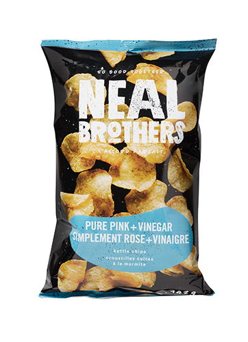 Neal Brothers Pink Salt And Vinegar Kettle Chips (Gluten Free, Non-GMO, Kosher) (12-142 g) - Pantree Food Service