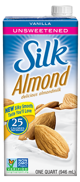 Silk Almond Milk Unsweetened Vanilla UHT  (Gluten Free, Non-GMO, Vegan, Kosher) (12-946 mL) (jit) - Pantree Food Service