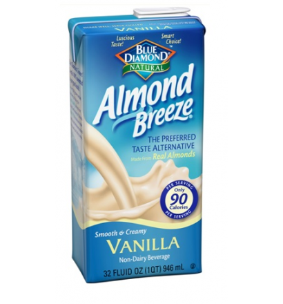Blue Diamond Almond Breeze Almond Milk - Vanilla (Gluten Free, Peanut Free, Non-GMO, Kosher, Vegan) (12-946 mL) (jit) - Pantree Food Service