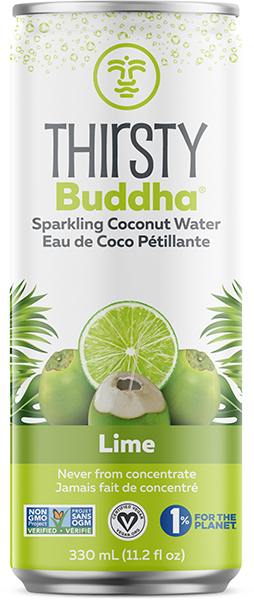 Thirsty Buddha - Sparkling Coconut Water with Lime - No Pulp (12x330ml) - Pantree Food Service