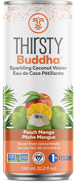 Thirsty Buddha - Sparkling Coconut Water with Peach Mango (12x330ml) - Pantree Food Service