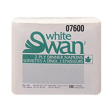 White Swan White 2 ply Dinner Napkin (2400 Napkins) (jit) - Pantree Food Service