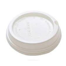 Compostable White Dome Lids For Ecotainer 10-20oz Cups  (1200 Per Case) - Pantree Food Service