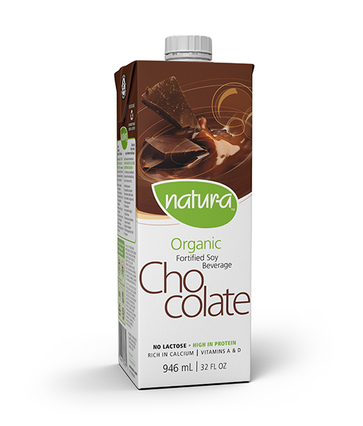 Natur-a Chocolate Soy Beverage (Gluten Free, Organic, Non-GMO, Kosher, Vegan) (12-946 mL) (jit) - Pantree Food Service