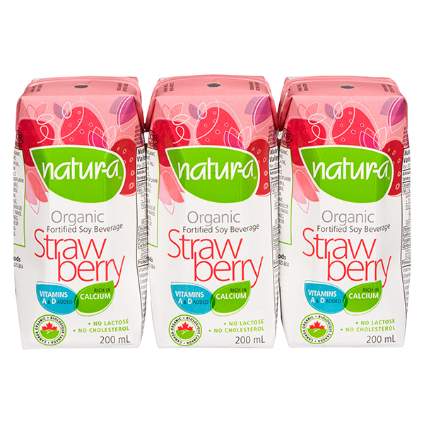 Natur-a Prisma Organic Soy Strawberry UHT (Gluten Free, Organic, Non-GMO, Kosher, Vegan) (24-200 mL) (jit) - Pantree Food Service