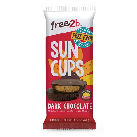 Free2b - Dark Chocolate Sunflower Butter Cups - 2-Pack (12x40g) (jit) - Pantree Food Service