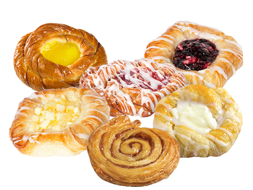 Fresh Baked Handcrafted Artisan Large Danishes Variety (Blueberry, Cherry, Cream Cheese, Lemon, Apple, Cinnamon)	 (12 Large Danishes) (jit) - Pantree Food Service