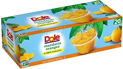 Dole Fruit Bowls Mandarin Oranges (20-107 ml (Cups)) - Pantree Food Service