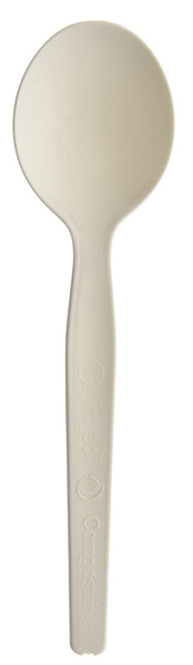Spoon Natural Compostable Medium - Certified Compostable (1000 Per Case) - Pantree Food Service