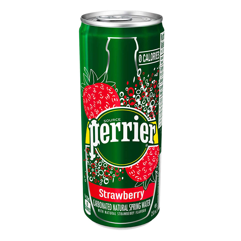 Perrier Slims Strawberry Sparkling Water (24-330 mL (Cans)) - Pantree Food Service