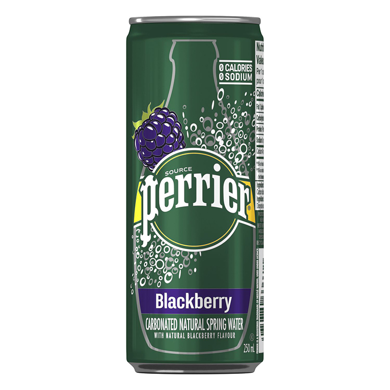 Perrier Slims Blackberry Sparkling Water (24-330 mL (Cans)) - Pantree Food Service
