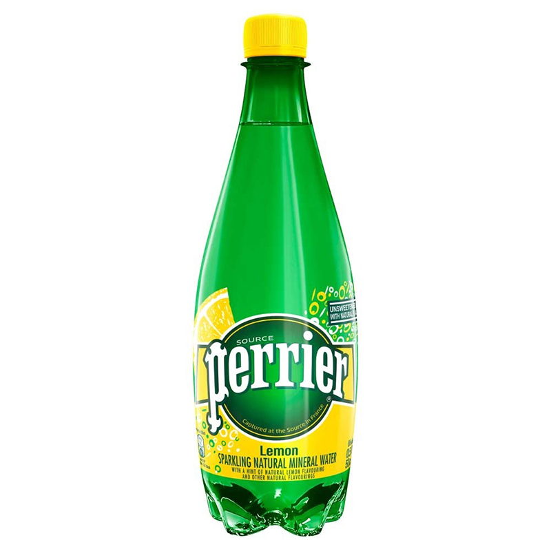 Perrier Sparkling Mineral Water - Lemon (24-500 mL (Plastic)) - Pantree Food Service