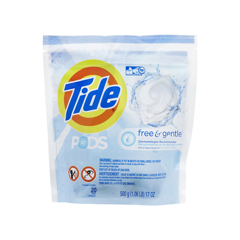 Tide Pods Liquid Free & Gentle (6-20 ea) - Pantree Food Service