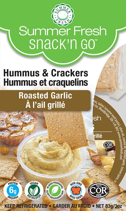 Summer Fresh Snack and Go - Hummus -  Roasted Garlic with Crackers (12x83g) - Pantree Food Service