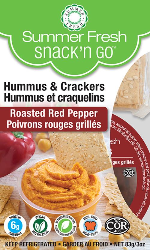 Summer Fresh Snack and Go - Hummus -  Red Pepper with Crackers (12x83g) - Pantree Food Service