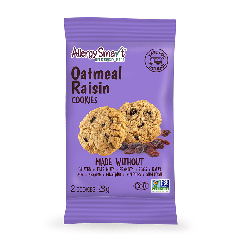 Allergy Smart - Oatmeal Raisin Cookies - 2-Pack (15x28g) - Pantree Food Service