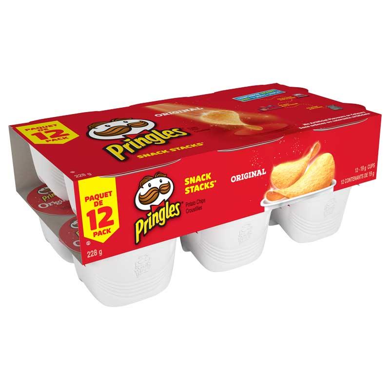 Pringles Chips Stacks Original  (48-19g Packs) (4 - 12 Packs (912 g) (jit) - Pantree Food Service