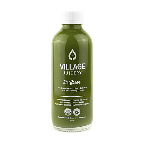 Village Juicery Cold Pressed Juice Be Green - 4 Day Shelf Life (Refrigerated, Organic, Non-GMO, Raw) - 410mL (jit) - Pantree Food Service