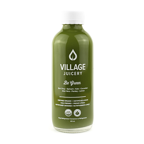 Village Juicery Cold Pressed Juice Be Green - 4 Day Shelf Life (Refrigerated, Organic, Non-GMO, Raw) (8 PACK-410 mL) (jit) - Pantree Food Service