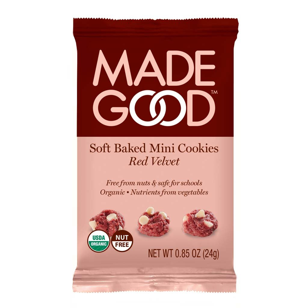 Made Good Soft Baked Mini Cookies Red Velvet (Case: 30-24 g) - Pantree Food Service