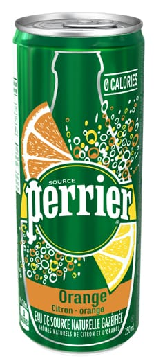 Perrier Slims Orange Sparkling Water (24-330 mL (Cans)) - Pantree Food Service